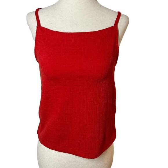 Madewell Texture & Thread Red Stretch Crop Top Camisole XXS - Picture 1 of 7